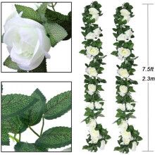 Artificial Garland - BIGILANTUH - Set of 2 - White - Eco-friendly Plastic - Unique Design