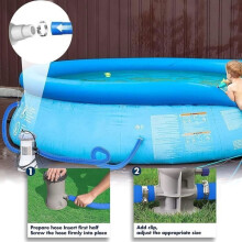 Tuyau pour piscine - 32 mm - Longueur : 150 cm - Bleu - Lot de 2 - Pour pompes de filtration et systèmes d'électrolyse au sel