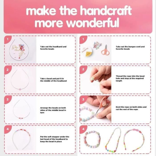 DIY-Perlenarmband-Bastelset mit 24 Gittern, handgefertigte Sets für Kinder 2
