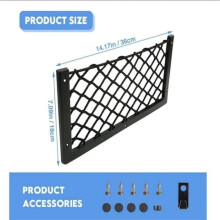 Set of 2 elastic storage nets with plastic hooks for car, caravan, motorhome, boat[80]