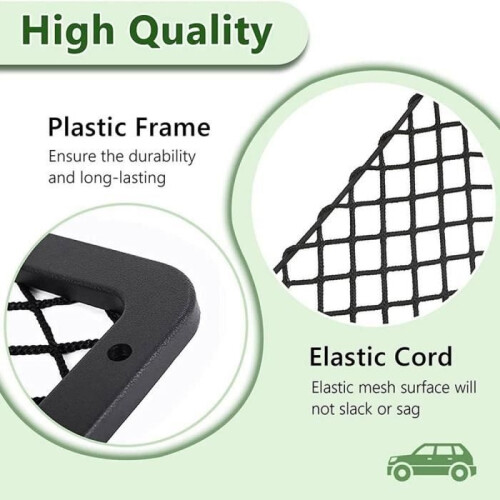 Set of 2 elastic storage nets with plastic hooks for car, caravan, motorhome, boat[80] 2