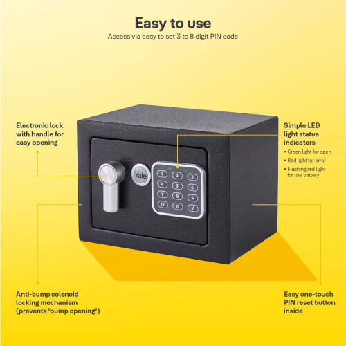Yale Yale - Electronic Safe Mini Black - Standard Security - YSV/170/DB2 1