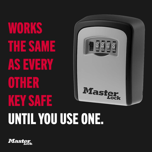 Master Lock Master Lock Key Safe, 5401EURD, Wall Mounted, Medium, Strong Outdoor Weather Res 1
