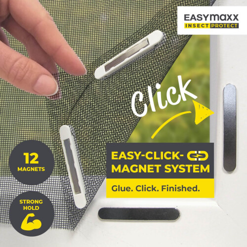 EASYmaxx Fly Screen for Windows with Magic Click  Mosquito net can be