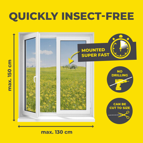 EASYmaxx Fly Screen for Windows with Magic Click  Mosquito net can be 2