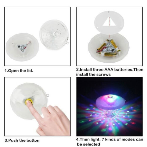 2pcs Floating Underwater RGB LED Disco Lights Glow Show Pool Jacuzzi Spa Decorative Light 2