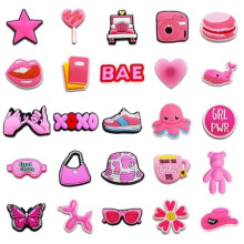 Shoe Charms - 37 pcs - Pink Ornaments - PVC