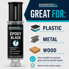Epoxy Glue | Two Pack Clear and Black Epoxy Resin Glue | Fast Setting & Heavy Duty Repairs for Metal Plastic Wood Ceramic Glass Stone and More | 25ml