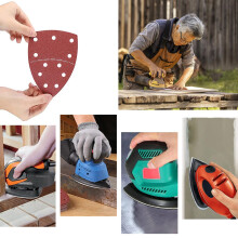 40 PCS Sanding Pads Mouse Sander Pad 8 Pcs Each Assorted 40/60/80/120/180 Grits Multi Tool Sanding Pads 11 Hole Hook and Loop Sanding Sheets for Wood