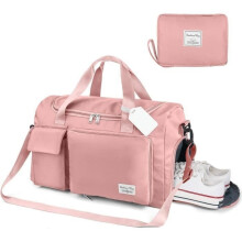 Large Capacity Foldable Travel Bag, Lightweight Waterproof Carry Bag, Sports Backpack with Separate Dry and Wet Compartments, 35L/50L