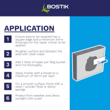 Bostik Cementone Render Repair Mortar 10kg - Durable Repair & Patching Mortar -