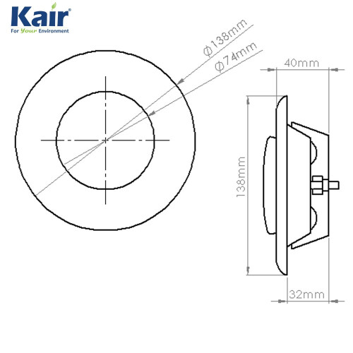 Kair Ceiling Extract Valve 100mm - 4 inch White Coated Metal Vent 1