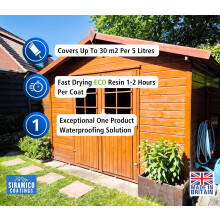 Wood Waterproofing Solution I 5 litres I Clear Invisible Finish for Wood Preserving of Fences, Decking, Sheds and Furniture