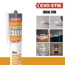 EVO-STIK Decorators Caulk White - 280ml - Low-Movement Crack and Gap Filler - Fast-Drying - Can be Overpainted - Easy-to-Apply - Lasts Up To 15 Years