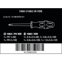 Wera 1060 i1062 i6 Kraftform VDE Screwdriver Set 6 Pieces 05051575001