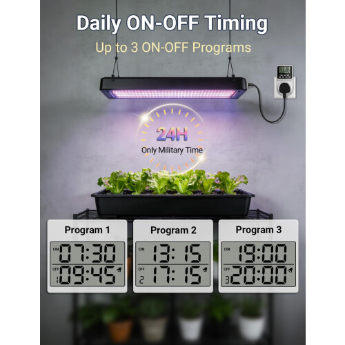 ORIDGET 24 Hour Digital Electric Timer Plug Socket UK with On-Off Repeat Cycle Timer, Daily Program and Countdown for Lights and Home Appliances, 13A 1