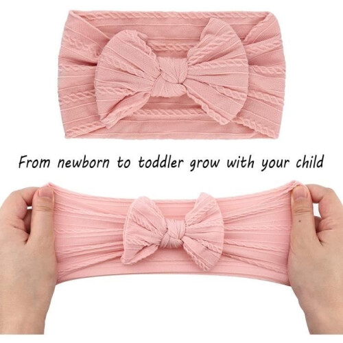 Bandeau pour bébé - Lot de 10 - Nylon doux - Confortable - Taille unique 1