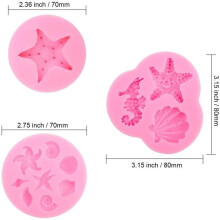 CHANGM – 6 Silikonformen für Törtchen, Fondant, Gebäck, Kuchen, Eiscreme für Kinder, DIY-Silikonformen mit Meerestieren, Formwerkzeug