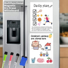 Magnetic Whiteboard for Fridge, A4 Magnetic Memo Board, Magnetic Erasable Note Board for Refrigerator (20*30cm)