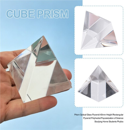 Prism Optical Glass Pyramid 40mm High Rectangular Polyhedron Suitable for Teaching Experiments 2