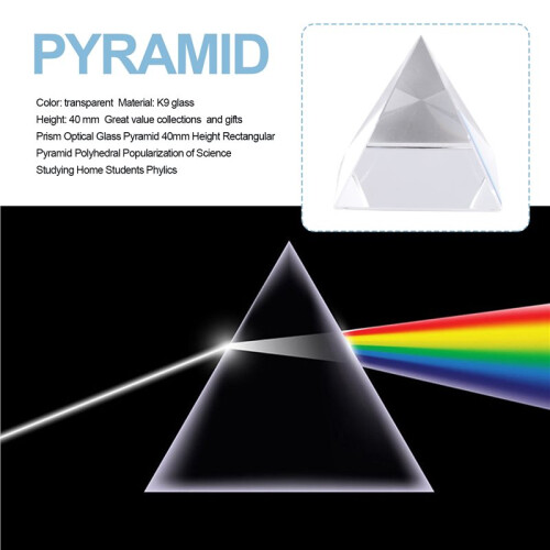 Prism Optical Glass Pyramid 40mm High Rectangular Polyhedron Suitable for Teaching Experiments