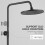 DERW Black Rainfall Shower Kit with 10 Round Rainfall Shower Head 4 Sp 4