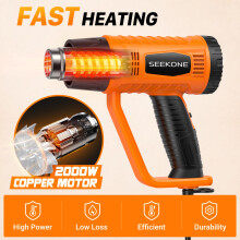 Heat Gun SEEKONE 2000W Professional Heavy Duty Hot Air Gun Kit 400 6