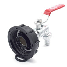 Kromattu messinkinen hanaliitin, 3/4" 90 asteen ulostulo - 15 mm:n piikkikierre