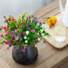 Artificial Outdoor Flowers - Fake Flowers - 6 Pcs, Plastic, UV Resistant - Shrubs, Plants, Garden Decoration, Balcony Planter