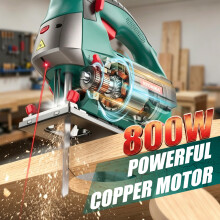 HYCHIKA 800W Jigsaw with Laser Guide  Corded Electric Jig Saw Kit 6 Va