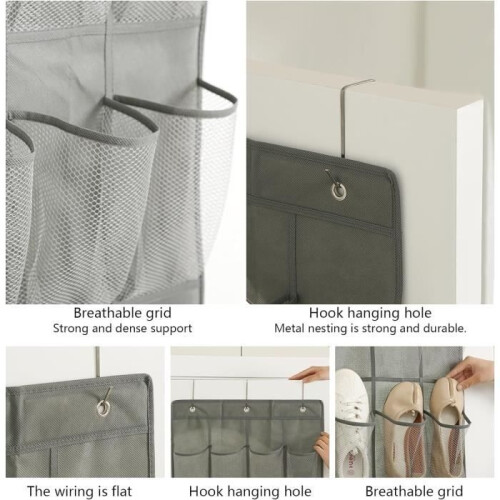 Hanging Shoe Organizer - Strong Mesh - 28 Pockets - White - Durable 2