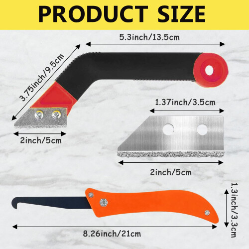 Pubiao Grout Rake Tool, Grout Removal Tool, 5 Replacement Blades (Red) 1