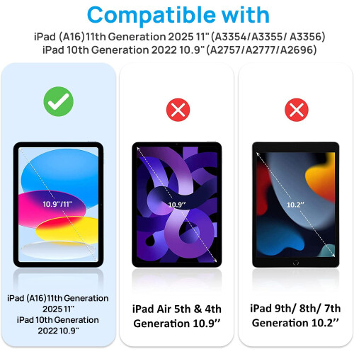 Gerutek 2 Pack Screen Protector for iPad A16 11th/10th Generation 2025/2022 1