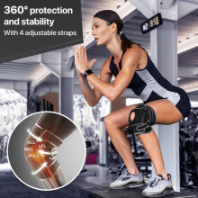 AMOUNE 2-Piece Adjustable Ligament and Open Patellar Knee Brace, Non-Slip Knee Support for Arthritis and Pain Relief (Gray)