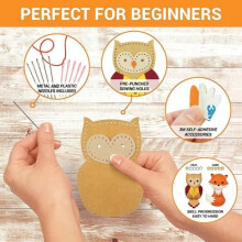 Children's Sewing Kits, Set of 8 Felt Forest Animals, Craft and Sewing Set for Beginner Children