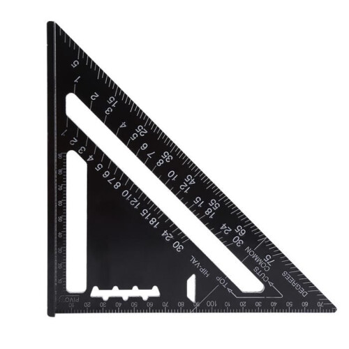 Carpenter's Square - LON - Aluminum Alloy - Black - Metric System