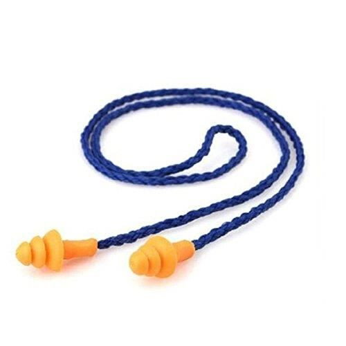 Bouchons d'oreilles - Sans marque - Réutilisables - Réduction du bruit - Silicone - Cordon bleu de 60 cm 1