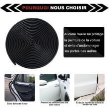 Autodeur beschermstrip - BIGILANTUH - 5M - zwart - rubber - U-vormig