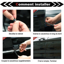 Car door protection strip - BIGILANTUH- 5M - black - rubber - U-shaped