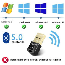 Κλειδί USB Bluetooth Dongle - Phonillico - Bluetooth 5.0 - Συμβατό με Windows 11-7 - Γρήγορη μετάδοση