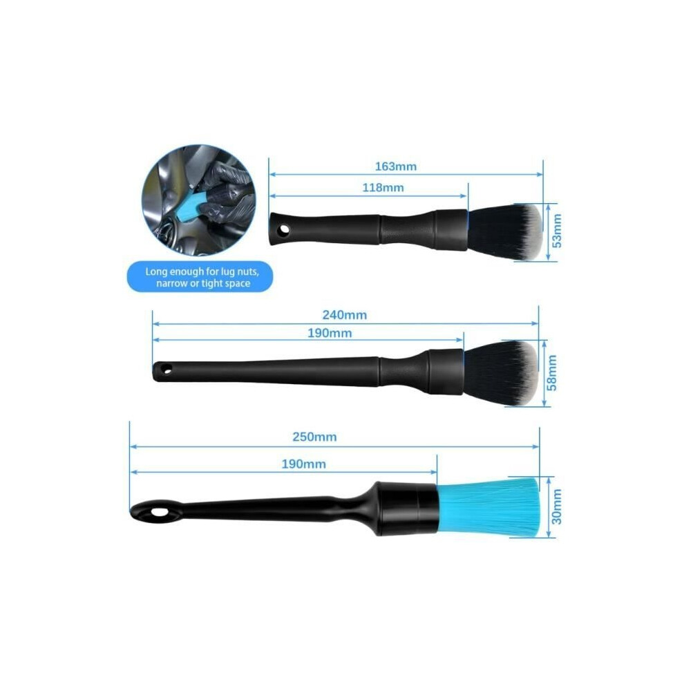 3 Pcs Car Detailing Brush, Cleaning Brush, Reusable Cleaning Tool, Car Detailing Brush For Car 9149891720602