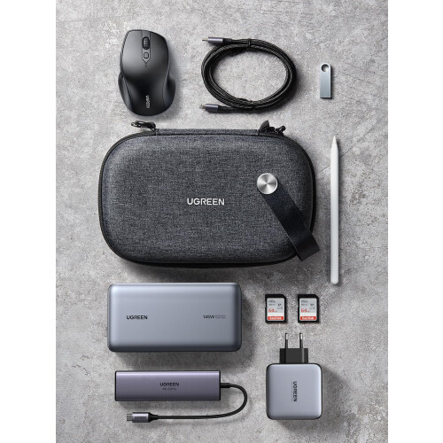 UGREEN Travel Accessories Tech Pouch Electronics Cable Organiser Bag Black 1