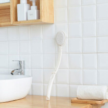 Brosse de douche pour le dos, applicateur de crème solaire à long manche, éponge de douche, étiquette pour le bain