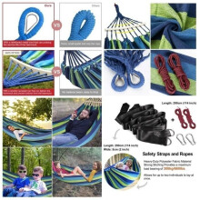 KENLUMO Dubbele Outdoor Hangmat 200 x 150 cm - Sterk en Duurzaam Canvas - Draagvermogen 200 kg - Groen