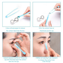 5-Piece Colored Contact Lens Insertion and Removal Tool Set; Portable Tool Set for Lens Sticks