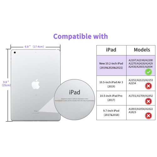 EasyAcc Case for iPad 9th/8th/7th Generation 10.2 inch, Purple 1