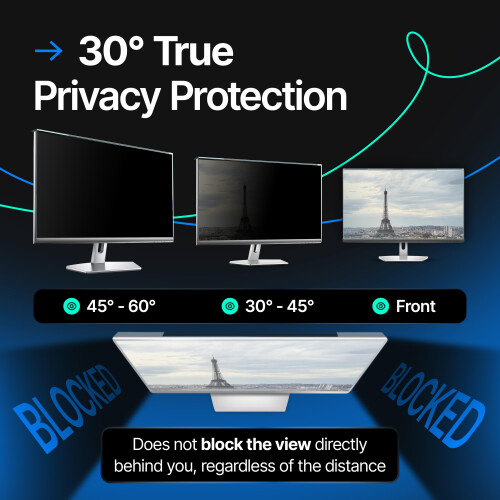 VINTEZ Universal 19", 19.5" - 16:9/16:10 Aspect Ratio - Computer Privacy Screen Filter for Widescreen Computer Monitors 2
