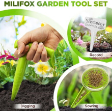 2pcs Bulb Planter Seeding Tools, 10pcs Vegetable Garden Labels - Gardening Tool for Sowing Vegetables and Flowers