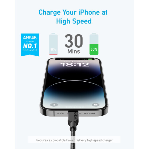 Anker Anker USB C to Lightning Cable, 310 USB-C to Lightning Braided Cable 1