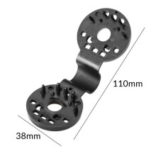 Set mit 20 schwarzen, 3,8 cm langen Befestigungsclips für Windschutzwände und Sichtschutz, wiederverwendbar, mit zusätzlichen Löchern